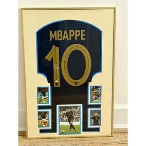 Kylian Mbappe Hand Signed France Qatar 2022 Jersey Framed COA